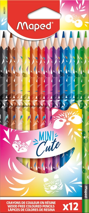 Цветные карандаши 12цв  пластик "MINI CUTE" к/к декорированные MAPED