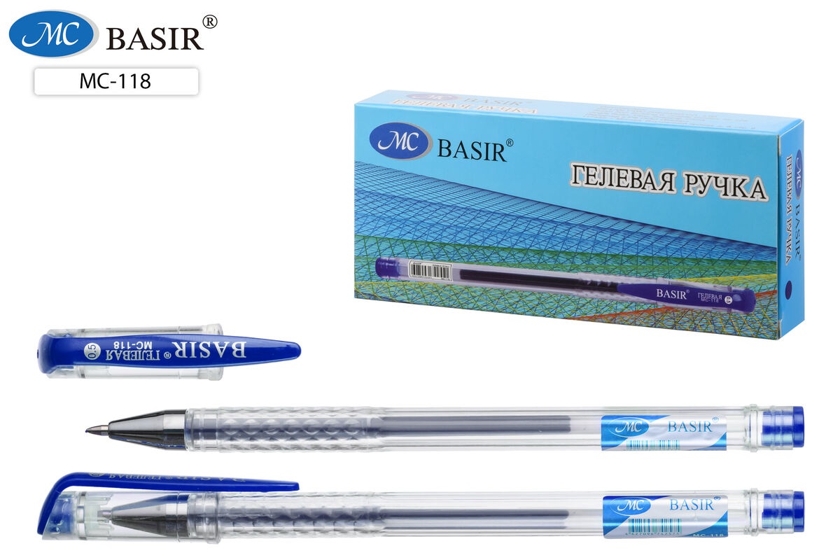 Ручка гелевая синий 0, 5мм + под Crown Basir