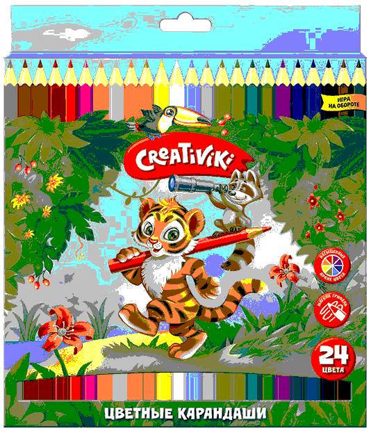 Цветные карандаши 24цв "Creativiki" к/к шестигранные Creativiki