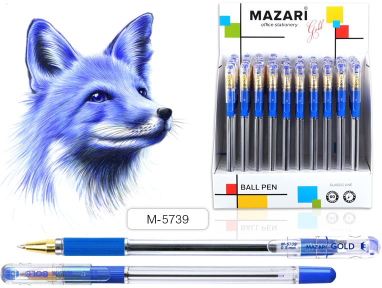 Ручка шариковая  синий 0, 5мм  масл. R/рез. MC GOLD M Mazari