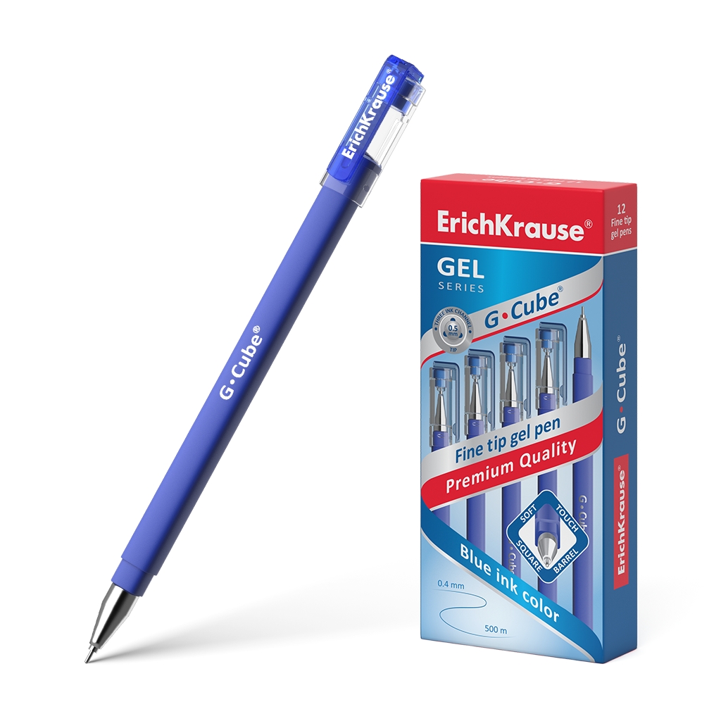 Ручка гелевая  синий 0, 4мм G-Cube Erich Krause