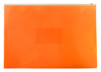 Папка -на молнии А4 0, 00мм Neon оранж карм. под визитку, молния Бюрократ