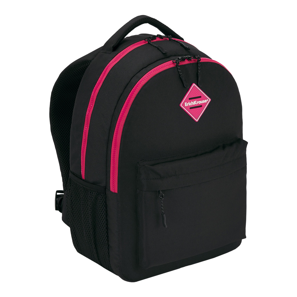 Рюкзак "EasyLine" 20л Black&Pink 2отд 420гр нагрудный фиксатор лямок 44x23x33см Erich Krause