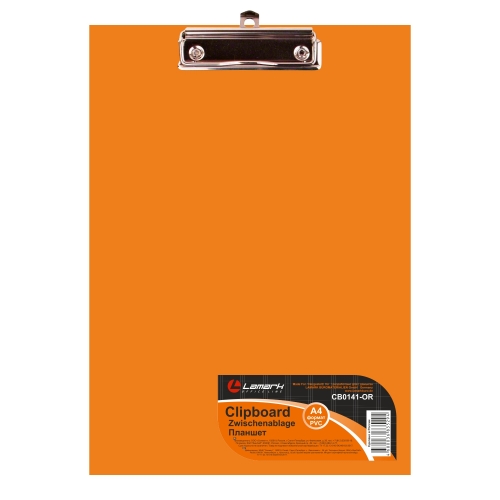 Папка -клип-борд А4 2мм оранжевый PVC Lamark