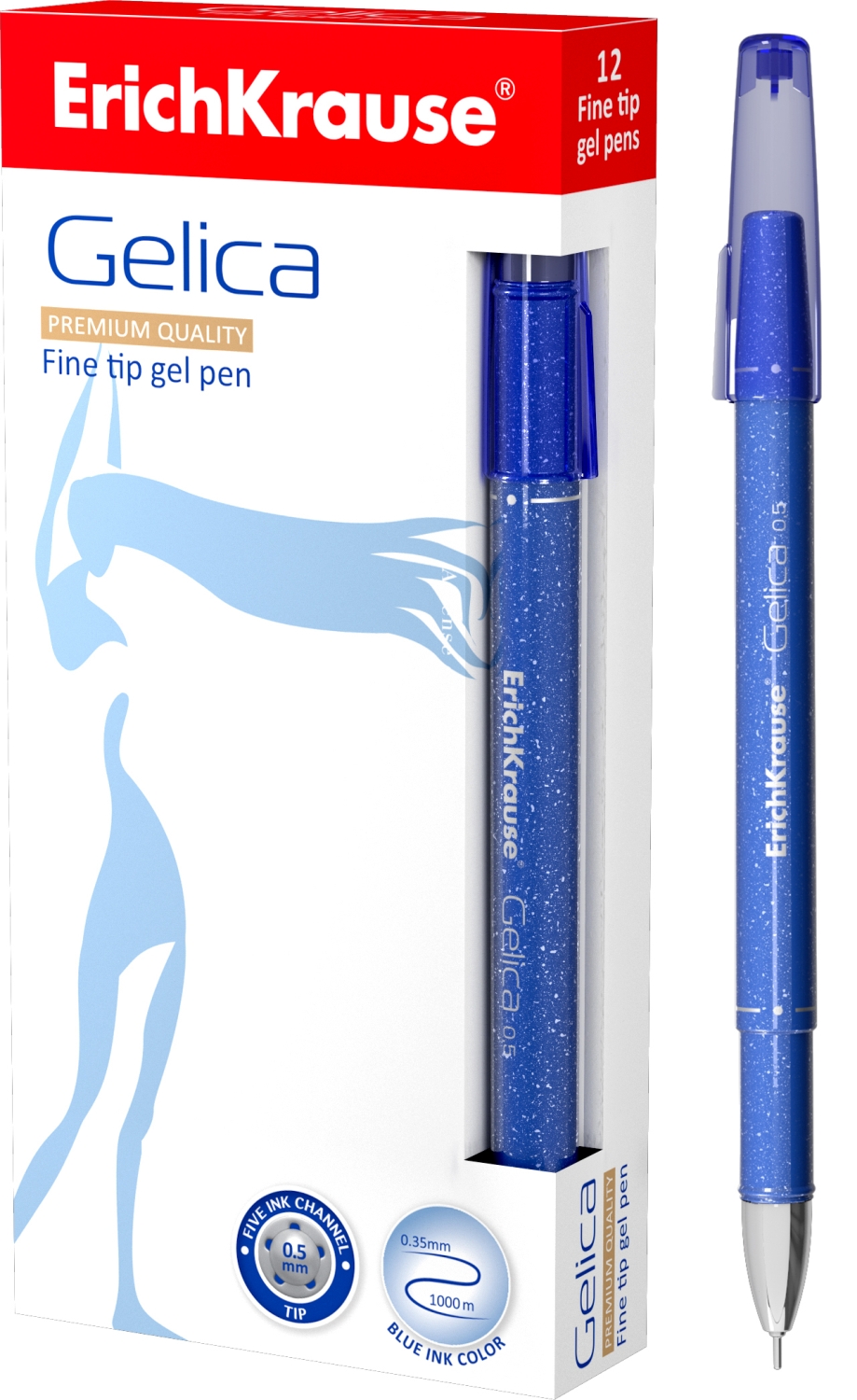 Ручка гелевая синий 0, 5мм Gelica Erich Krause