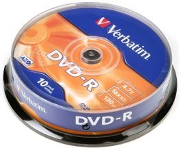 Диск DVD+R 4. 7Gb 120min 16х Туба 10 Verbatim