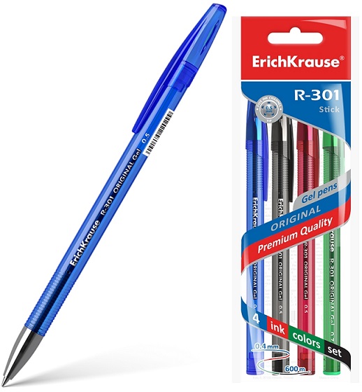 Ручка гелевая набор 04цв 0, 5мм R-301 Original Gel Stick Erich Krause