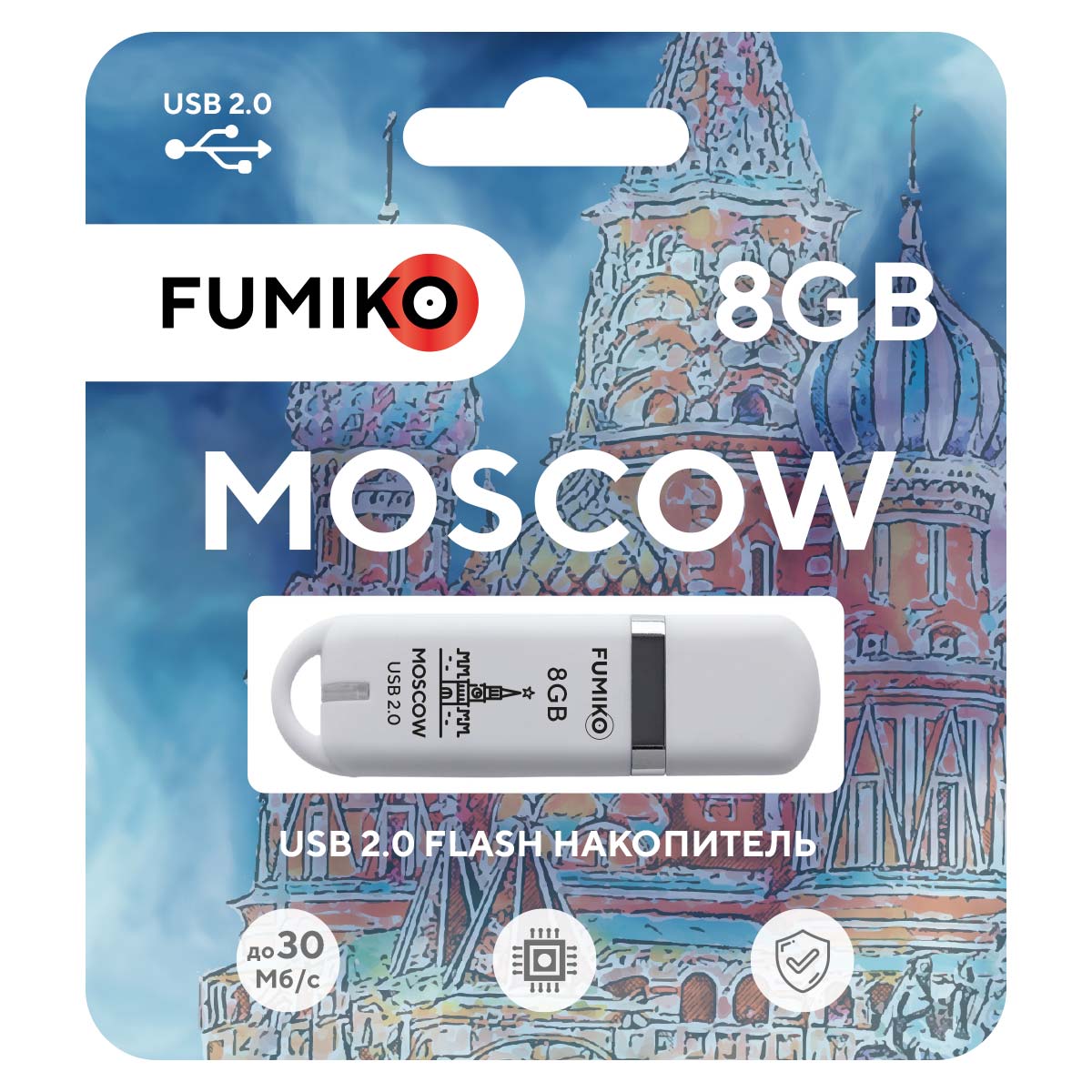 Диск Flash 8Gb Белый MOSCOW FUMIKO