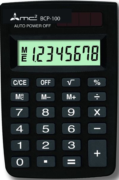 Калькулятор  8разр. ,карманный черный 2пит. 87*58*9мм MC2