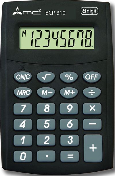 Калькулятор  8разр. ,карманный черный 100*65*11мм MC2