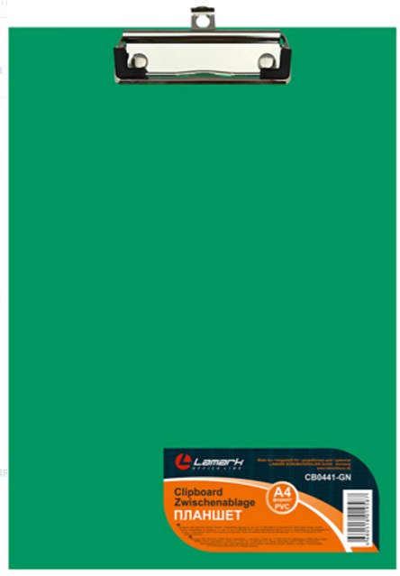 Папка -клип-борд А4 2мм зеленый PVC Lamark