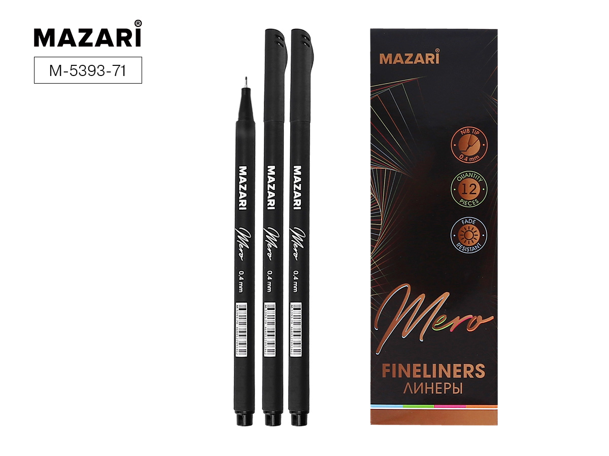 Ручка капиллярная/линер черный 0, 4мм MERO Mazari