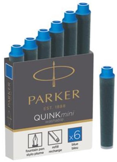 Баллончик для подар. ручки синий (цена за 1шт)New Quink Carts Blue PARKER