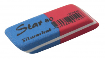 Ластик красно-синий 41*14*8 скошен. "Star" каучук, термопластичный Silwerhof