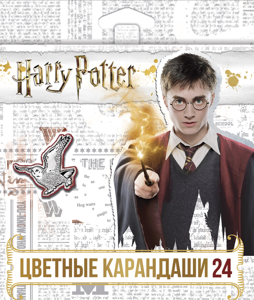 Цветные карандаши 24цв VK "Гарри Поттер" к/к заточ европод Hatber ВК VK