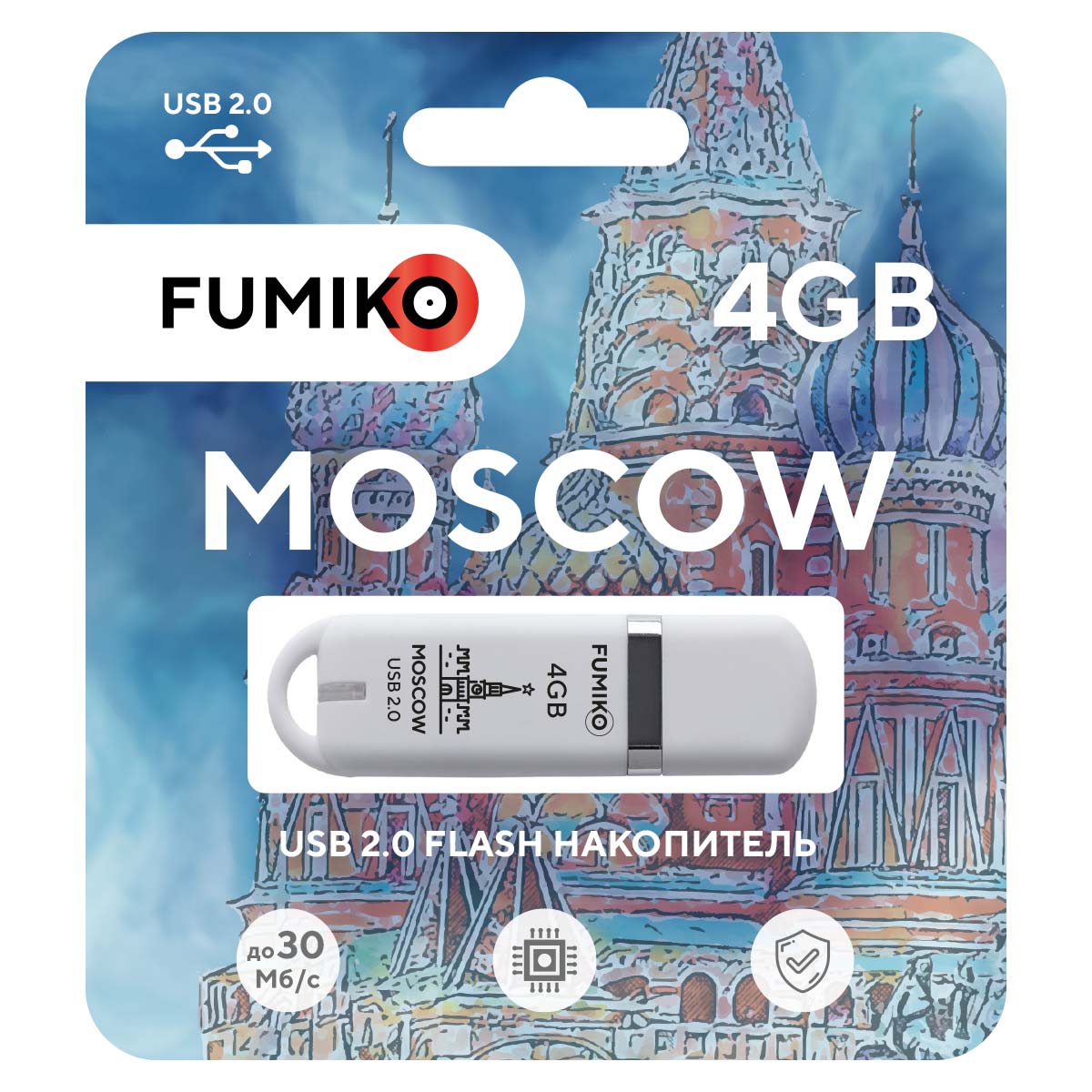 Диск Flash 4Gb Белый MOSCOW FUMIKO