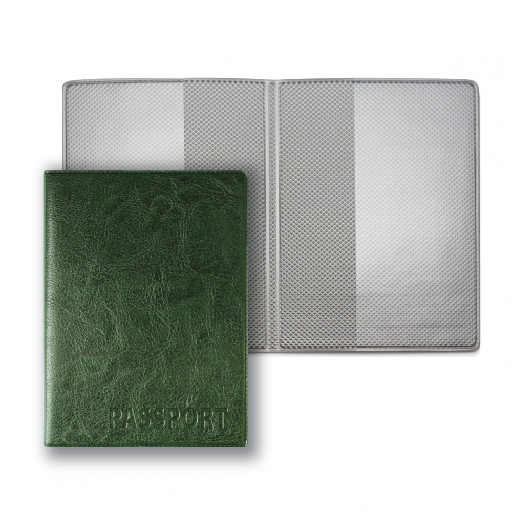 Обложка для паспорта к/зам. "Классика зеленая" ДПС
