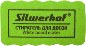 Стиратель для доски магнитный 11х6см зеленый Silwerhof