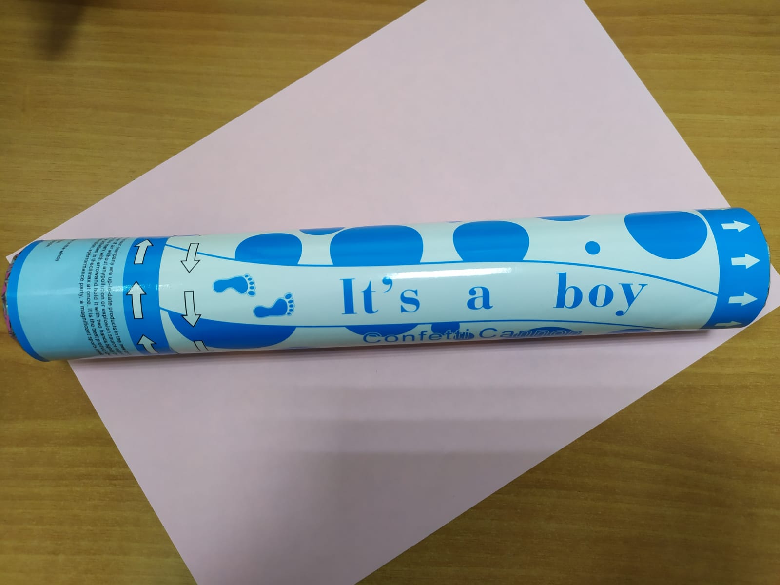 Хлопушка пневматическая 30см "It's a boy"