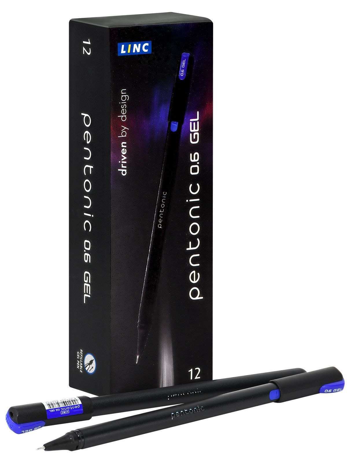 Ручка гелевая  синий 0, 5мм PENTONIC черн. корпус LINC