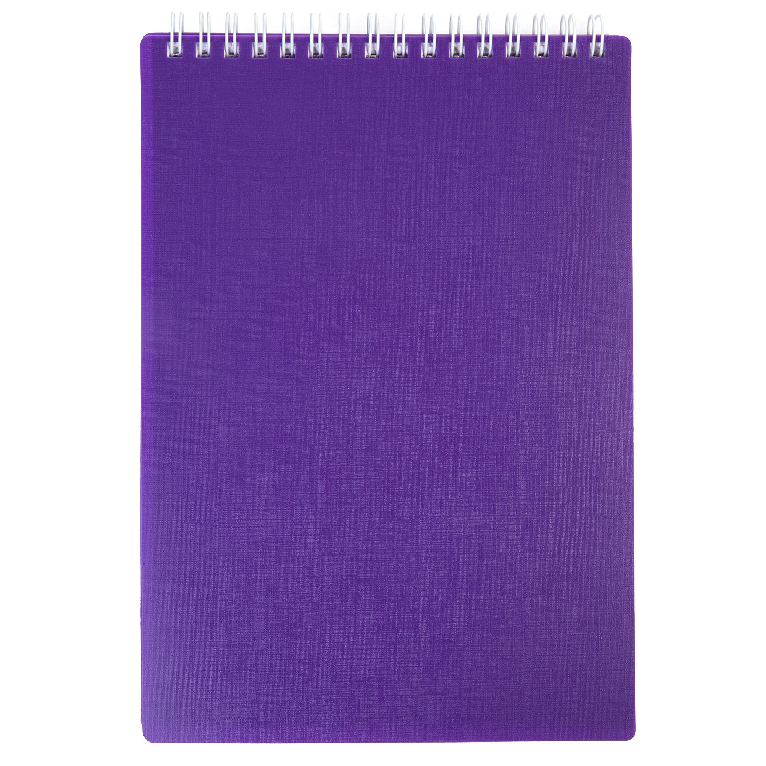 Блокнот А5 гребень 80л  пластиковая обложка "CANVAS" фиолетовый Hatber