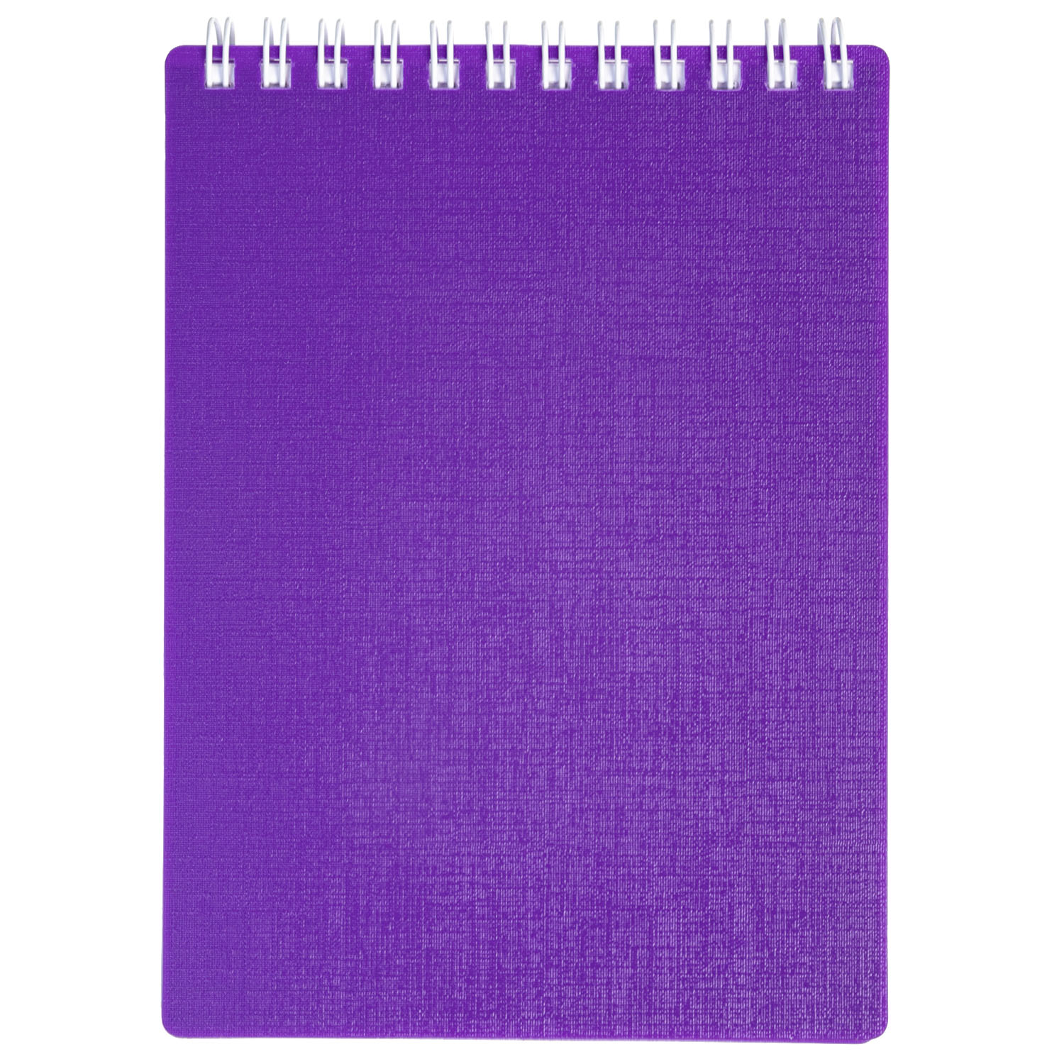 Блокнот А6 гребень 80л пластиковая обложка "CANVAS" фиолетовый Hatber