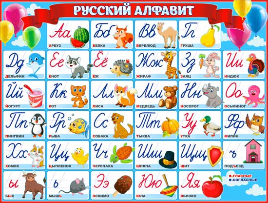Плакат "Русский алфавит" 59*45см ФДА