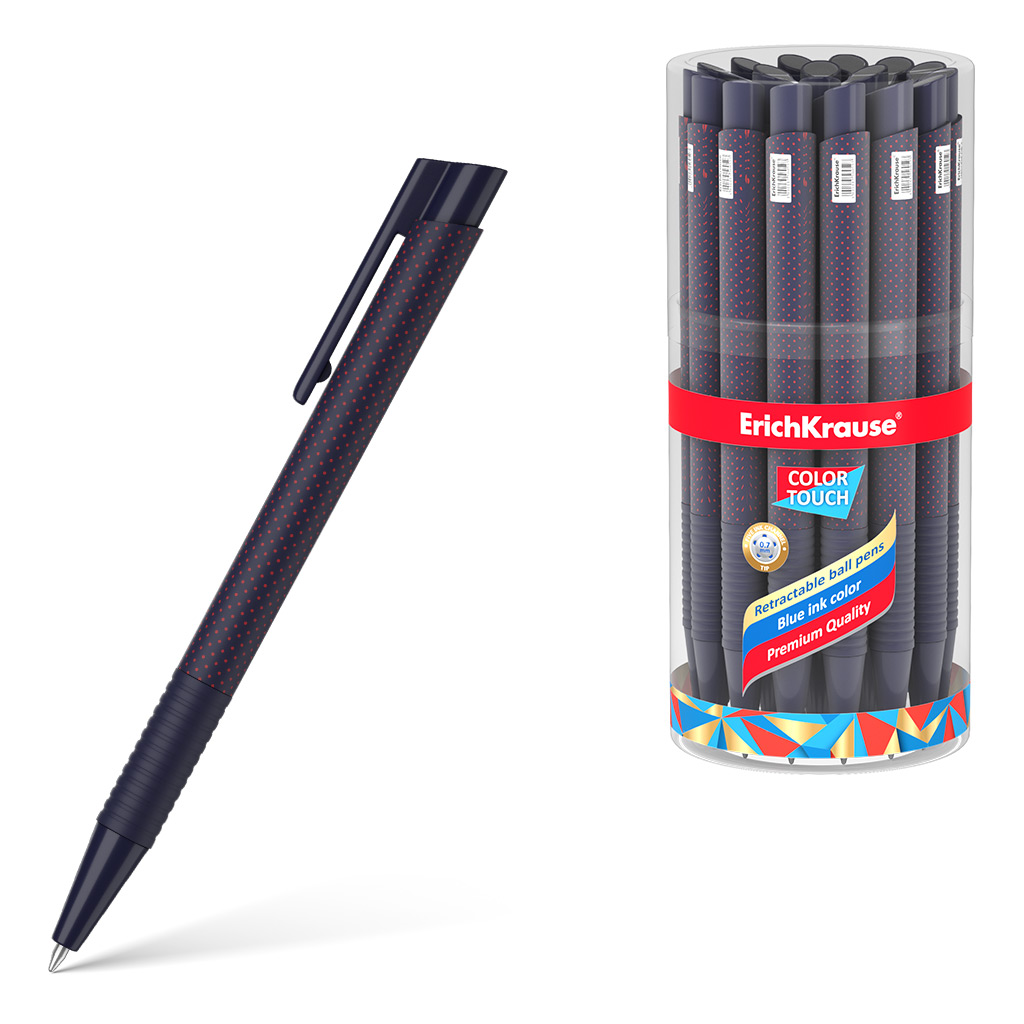 Ручка автоматическая  синий 0, 7мм ColorTouch Matic&Grip Dots in Blue Erich Krause