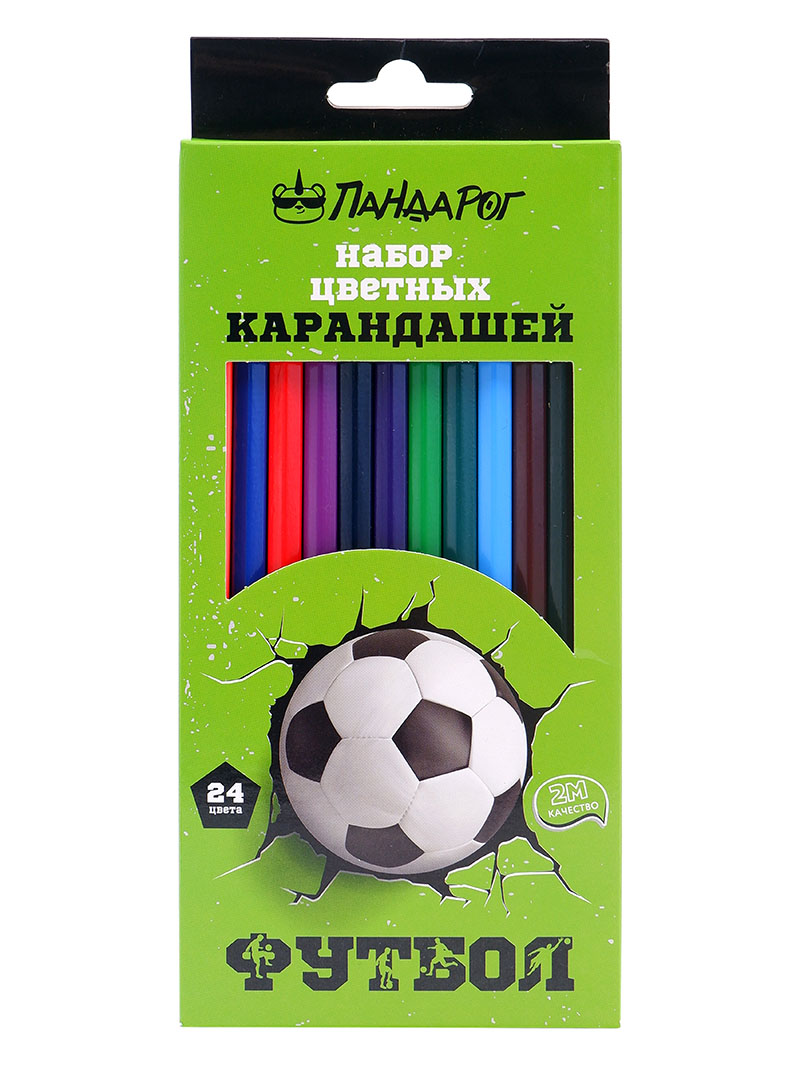 Цветные карандаши 24цв "Футбол" к/к ПандаРог