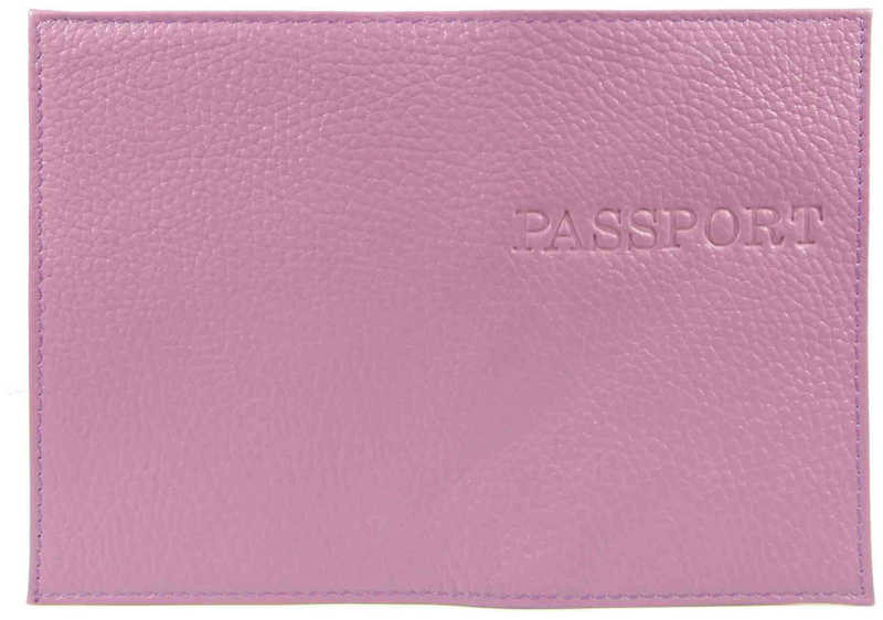 Обложка для паспорта кожа "PASSPORT" фиолетовый флоттер тиснение конгрев