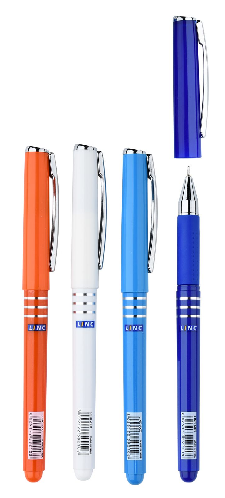 Ручка шариковая  синий 0, 7мм R/рез. держ. AXO корпус ассорти LINC