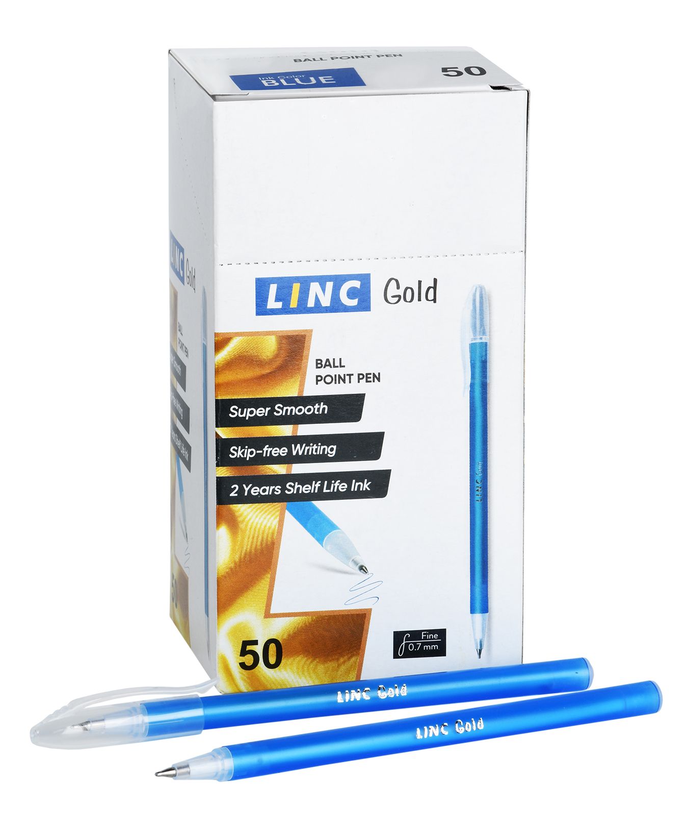 Ручка шариковая   одноразов. синий 0, 7мм GOLD LINC