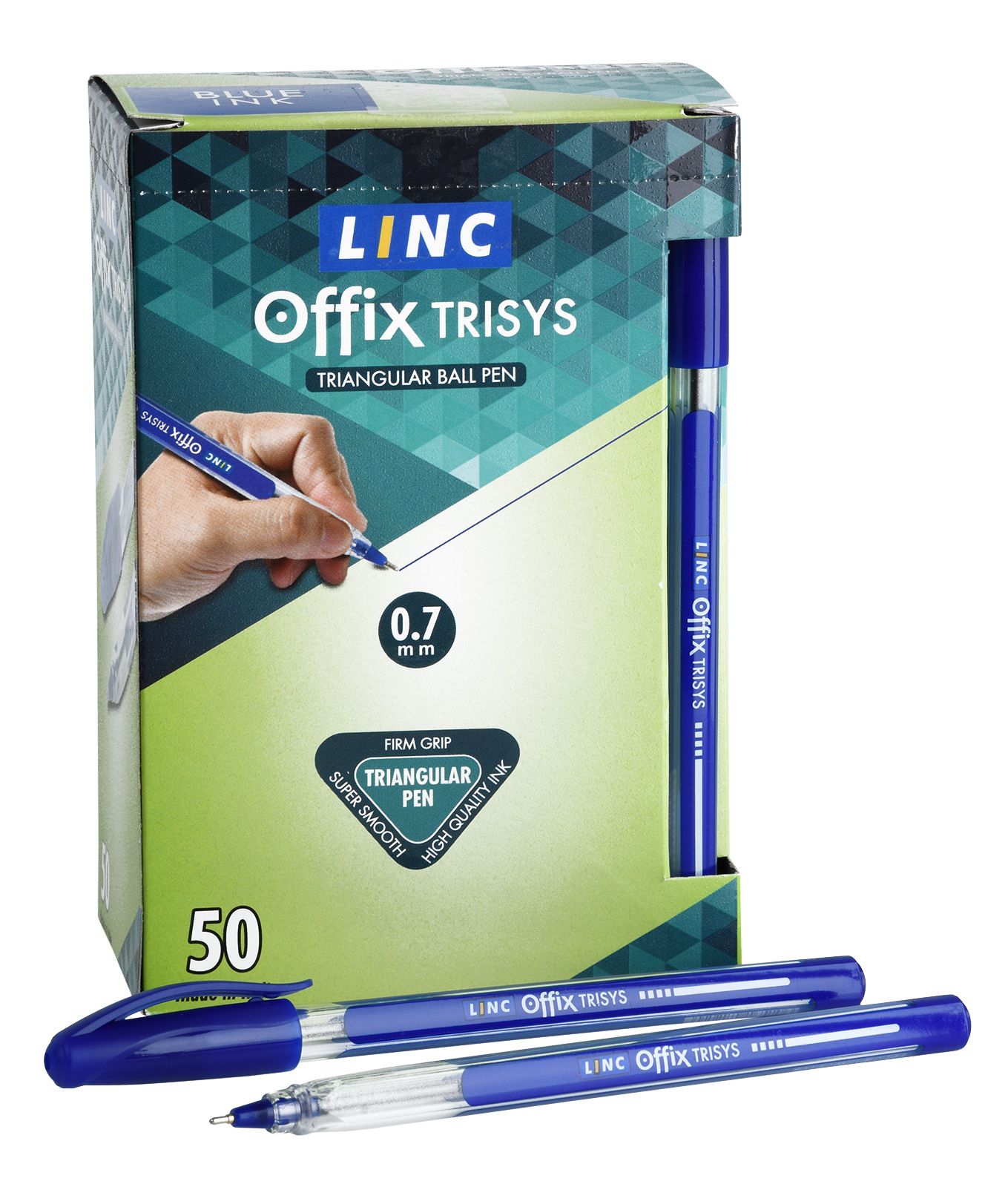 Ручка шариковая синий 0, 7мм TRISYS треуг. корп LINC