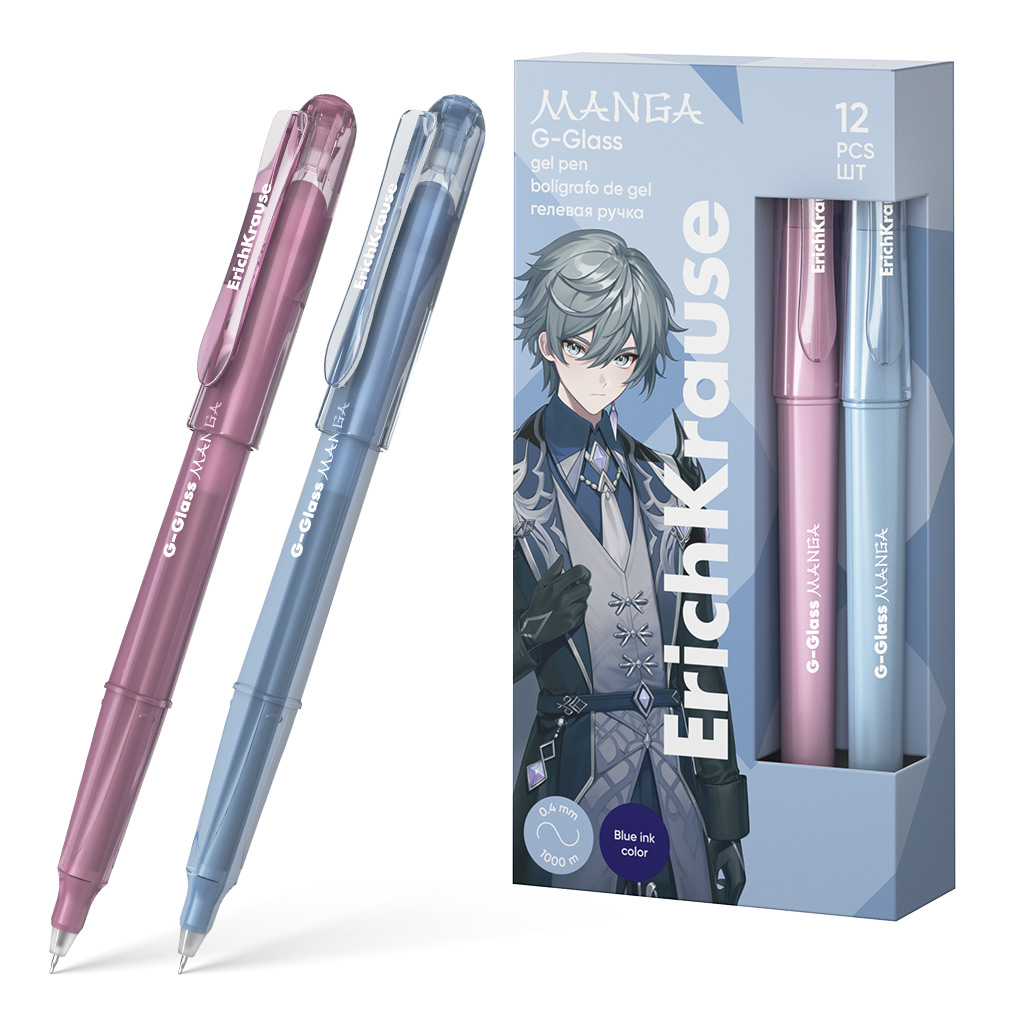 Ручка гелевая  синий 0, 5мм G-Glass Stick Manga 1000м Erich Krause